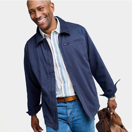 Shop Pegasus Zip Cotton Jacket With Cord Collar - MA350